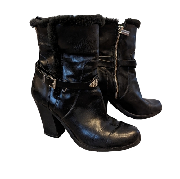 Michael Kors Shoes - MICHAEL KORS Black Leather Booties Size 9 Side zip‎ ; side buckle